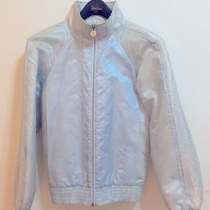100% authentic Chanel sky blue&silver bomber jacket 34